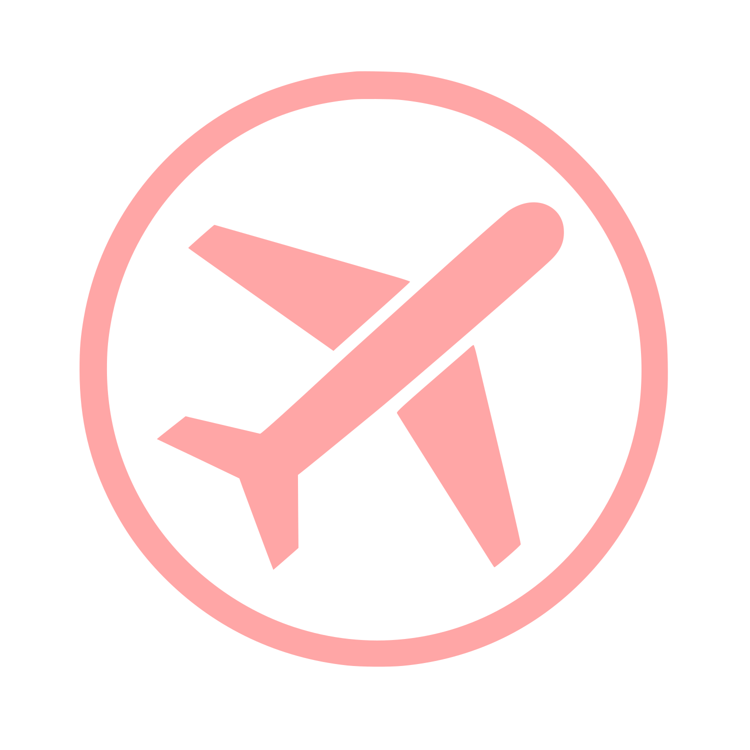 Airplane in Circle Logo #ffa6a6