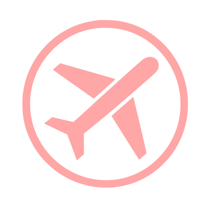 Airplane in Circle Logo #ffa6a6