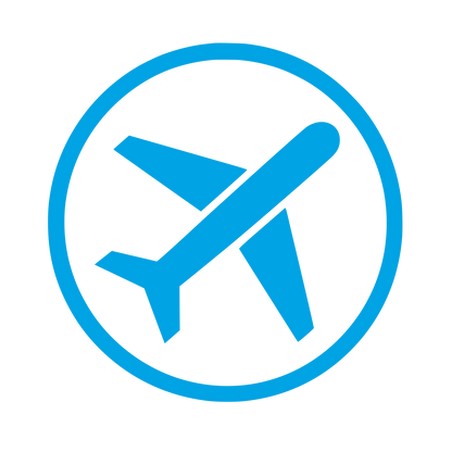 Airplane in Circle Logo #00a3e4
