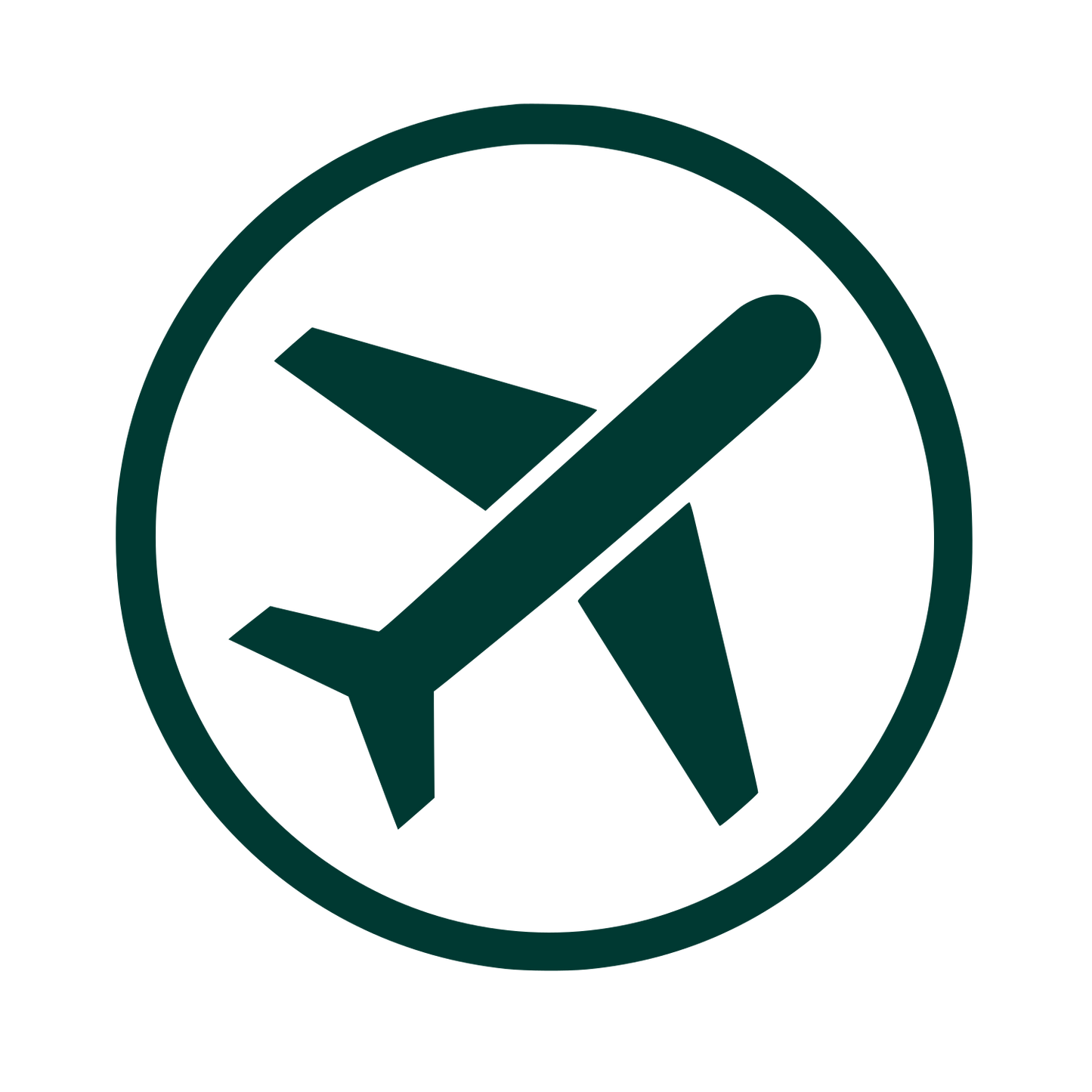 Airplane in Circle Logo #003932