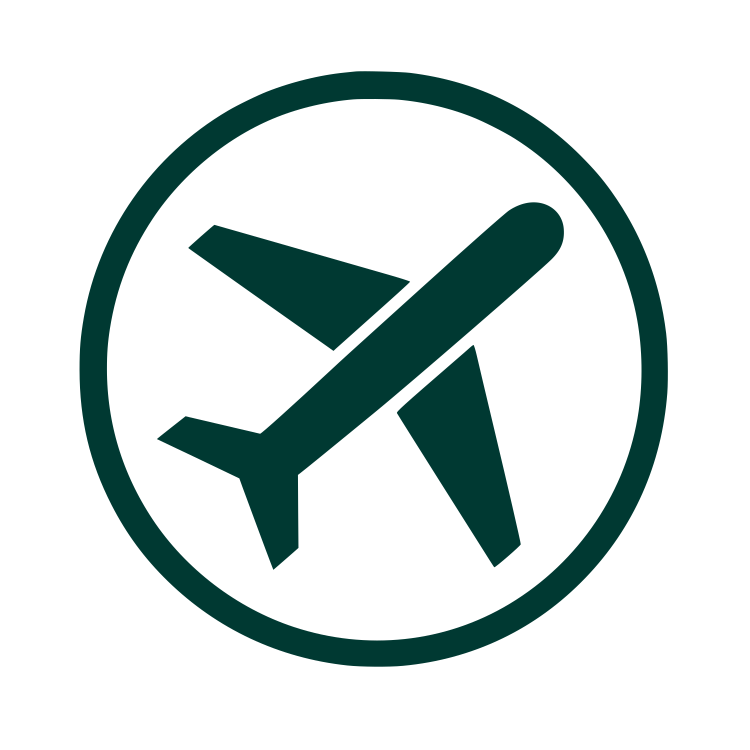 Airplane in Circle Logo #003932
