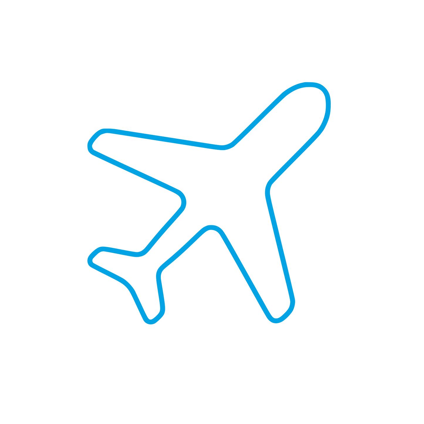 Airplane Outline Logo #00a3e4
