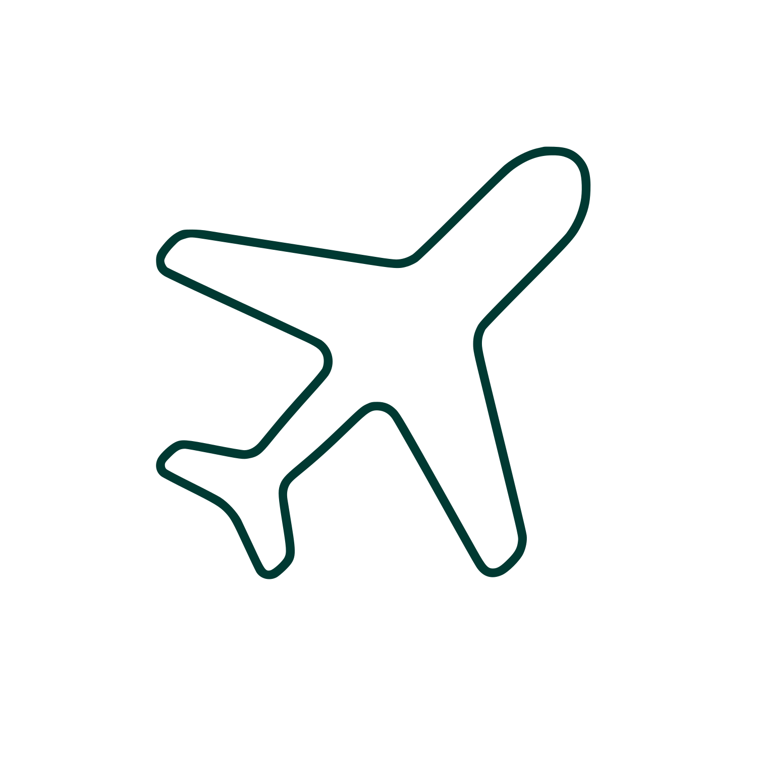 Airplane Outline Logo #003932