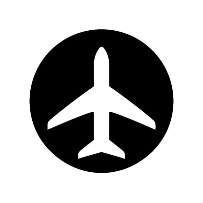 Airplane Circle Badge Logo