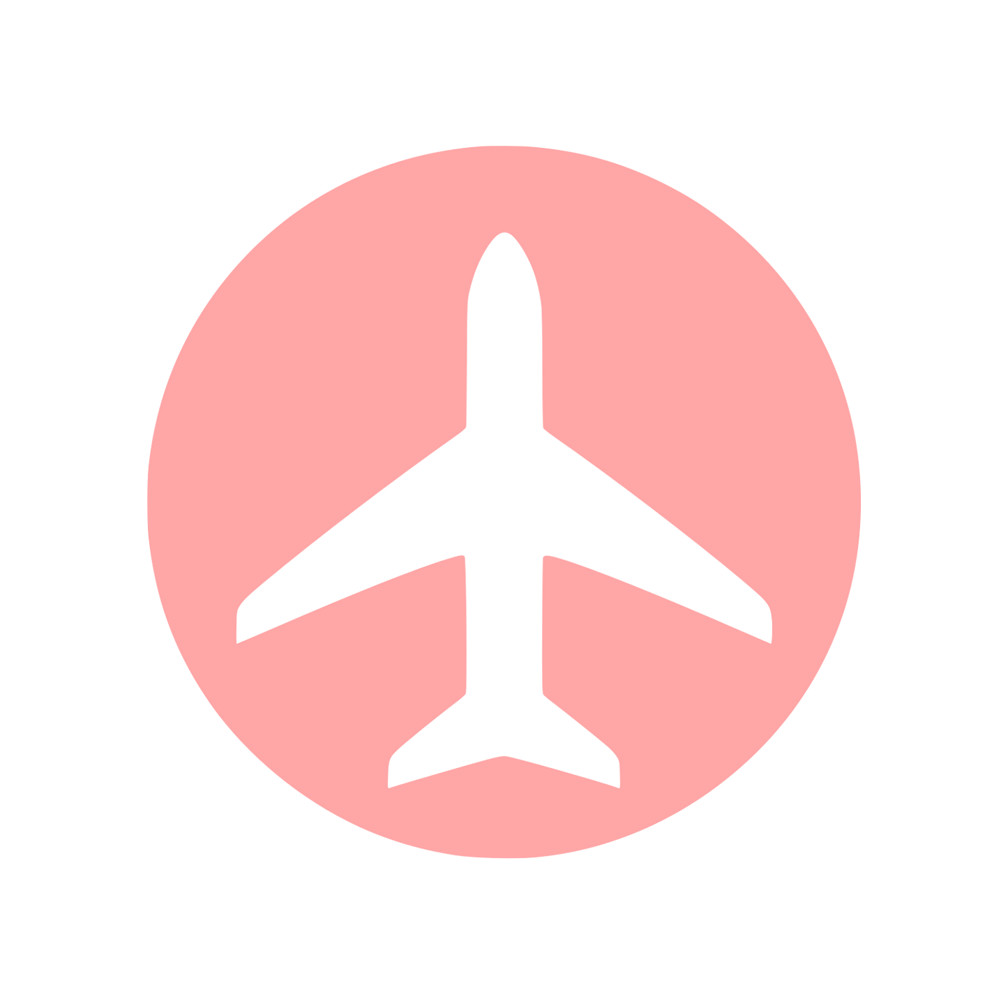 Airplane Circle Badge Logo #ffa6a6