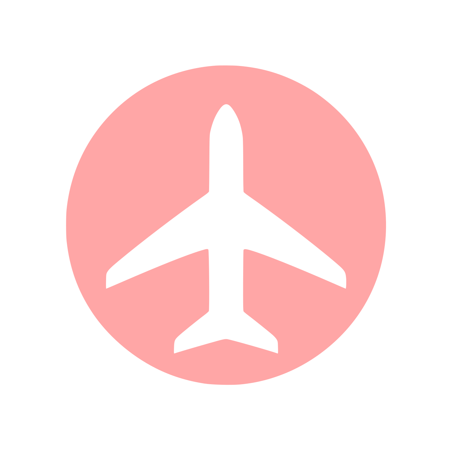 Airplane Circle Badge Logo #ffa6a6