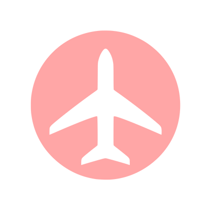 Airplane Circle Badge Logo #ffa6a6