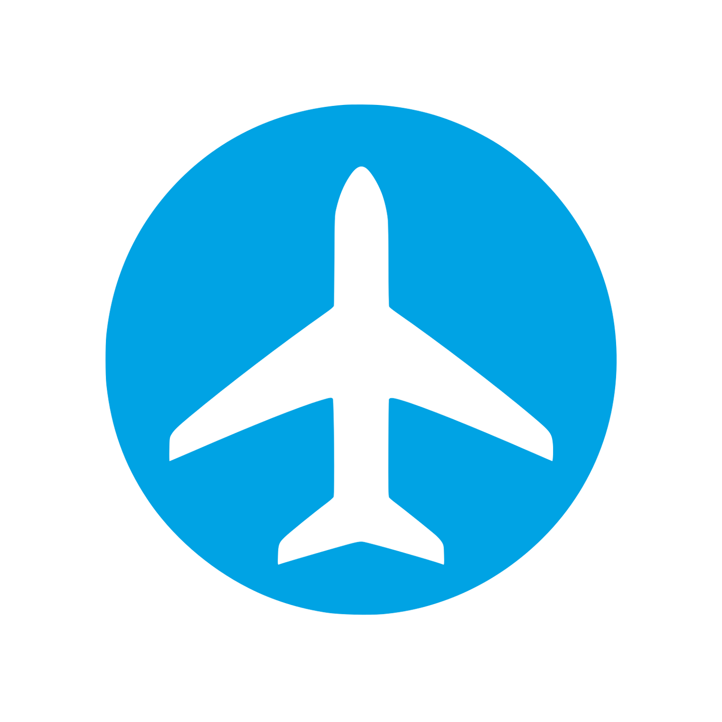 Airplane Circle Badge Logo #00a3e4