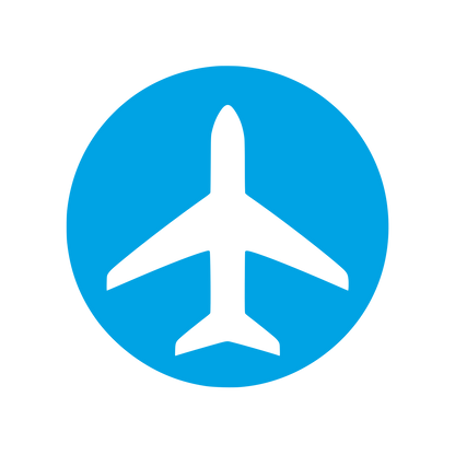 Airplane Circle Badge Logo #00a3e4