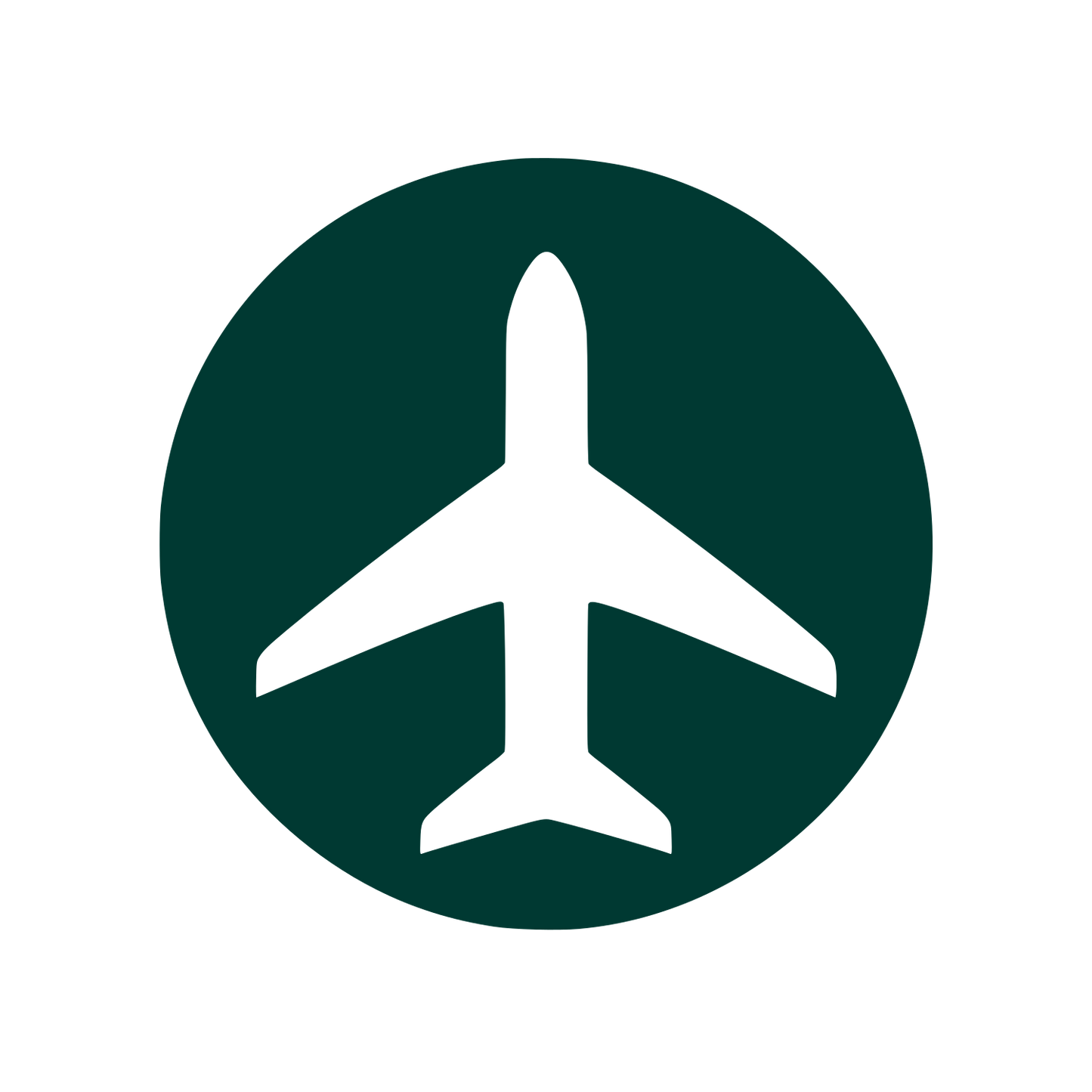 Airplane Circle Badge Logo #003932