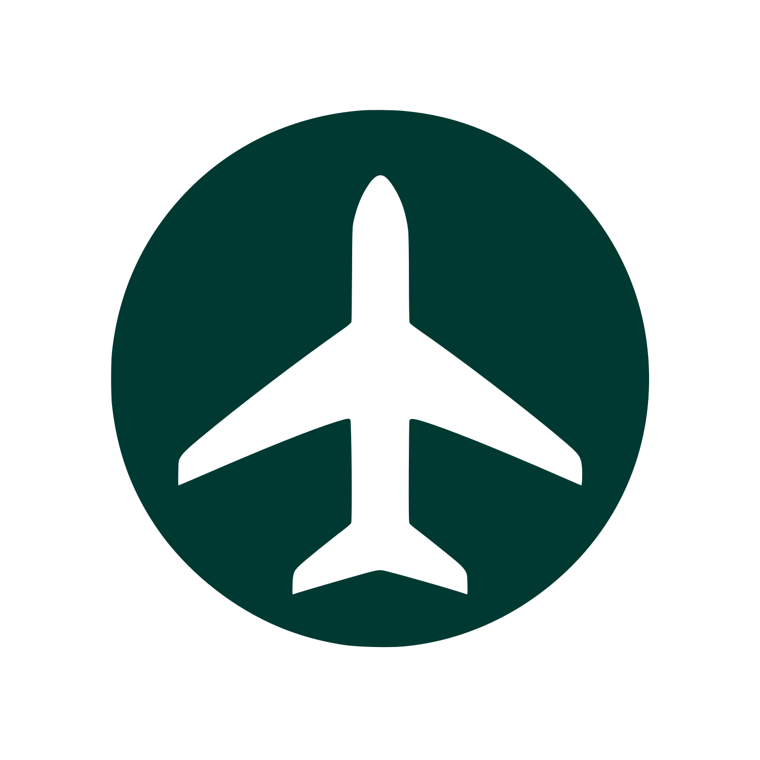 Airplane Circle Badge Logo #003932