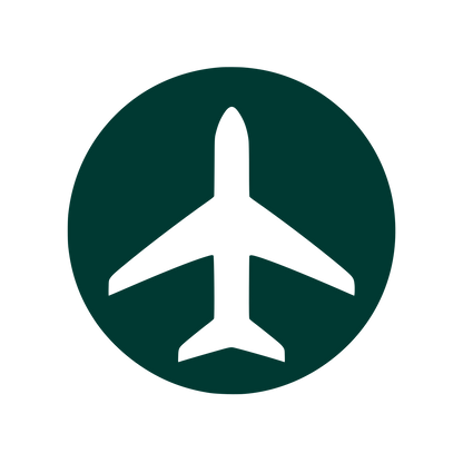 Airplane Circle Badge Logo #003932