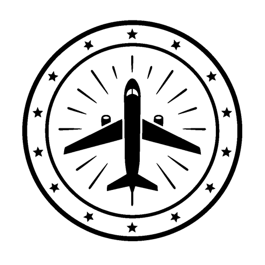 Airplane Star Badge Logo
