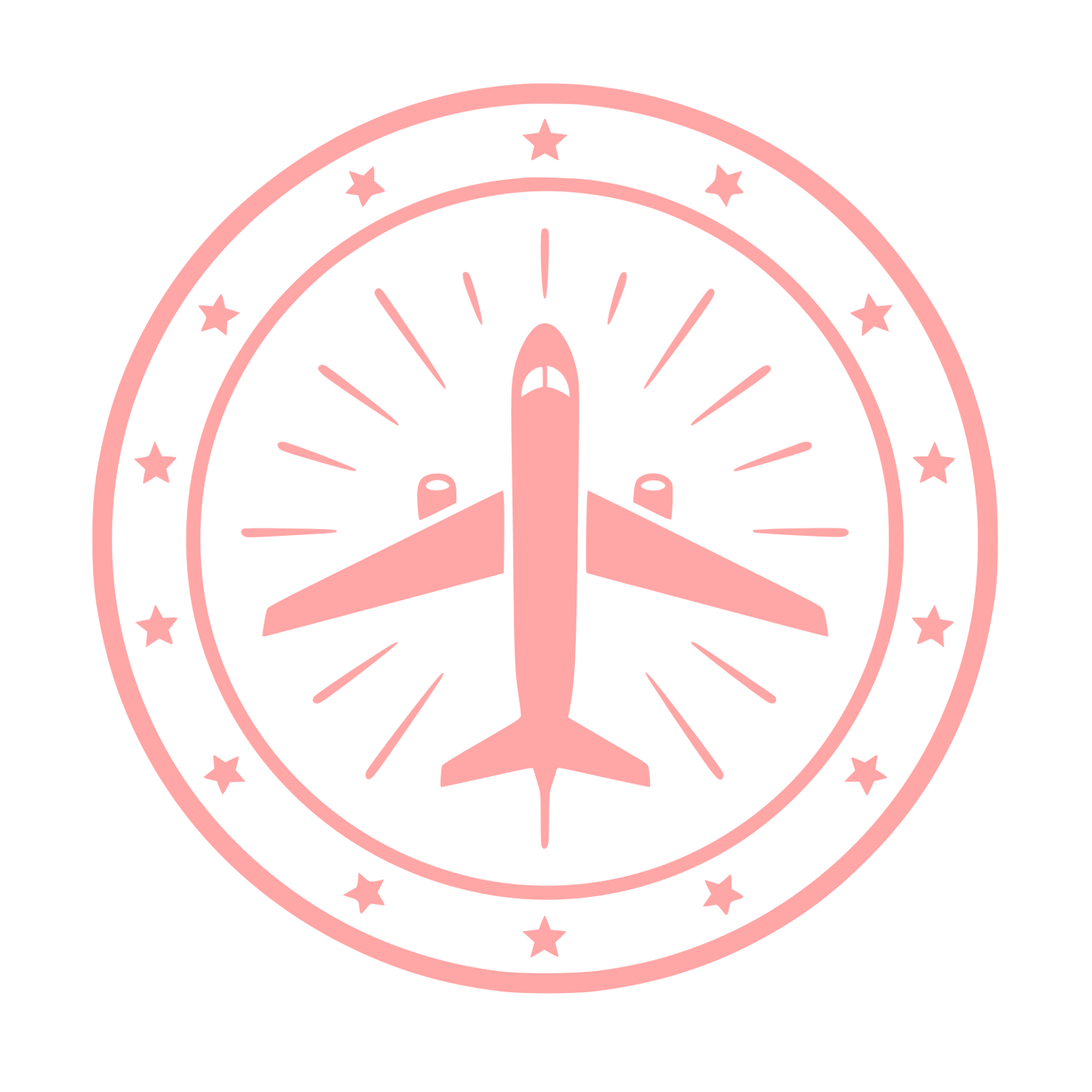 Airplane Star Badge Logo #ffa6a6