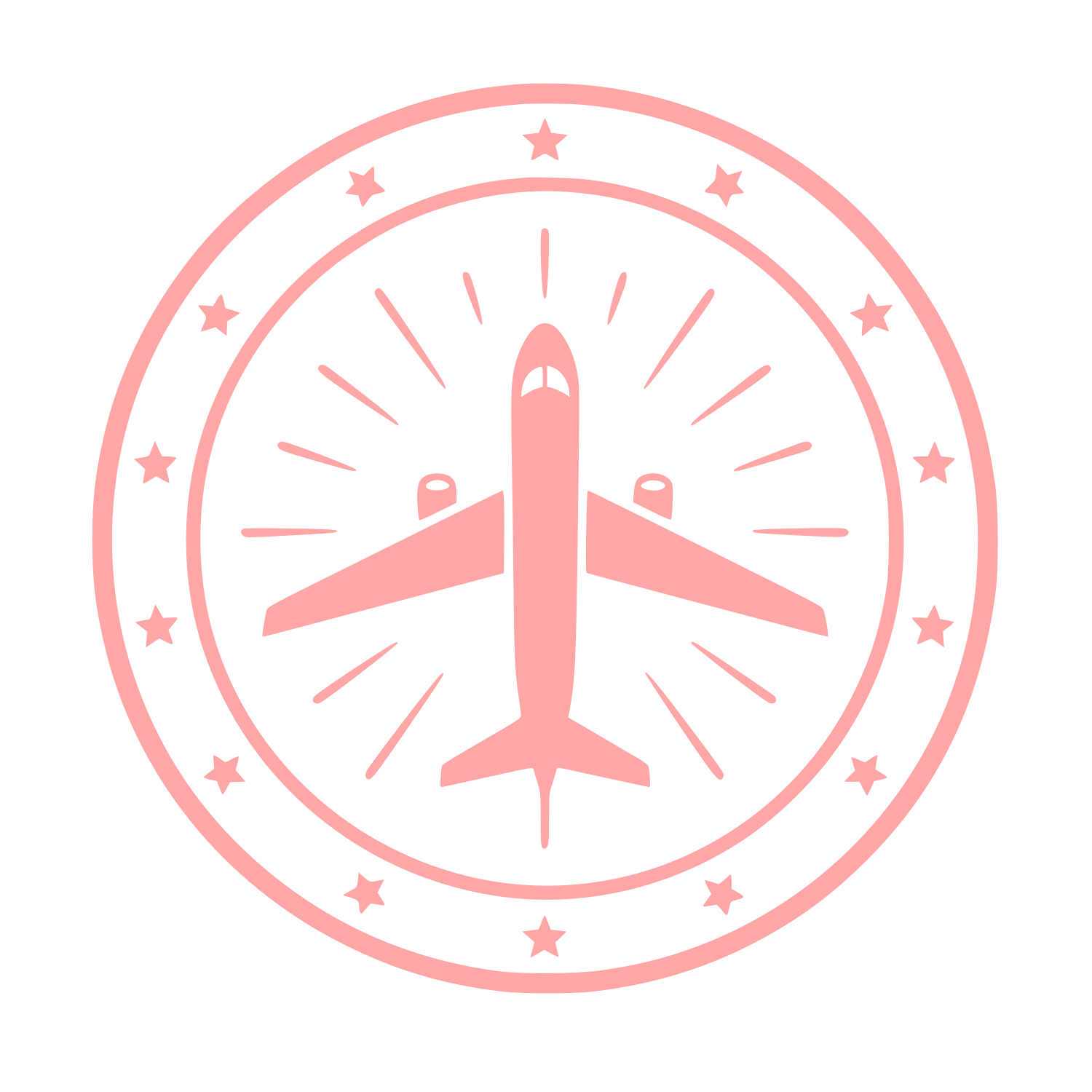 Airplane Star Badge Logo #ffa6a6