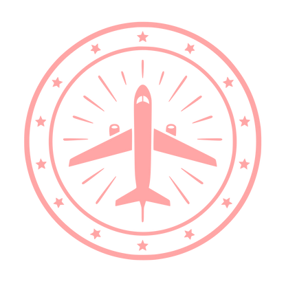 Airplane Star Badge Logo #ffa6a6