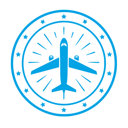 Airplane Star Badge Logo #00a3e4