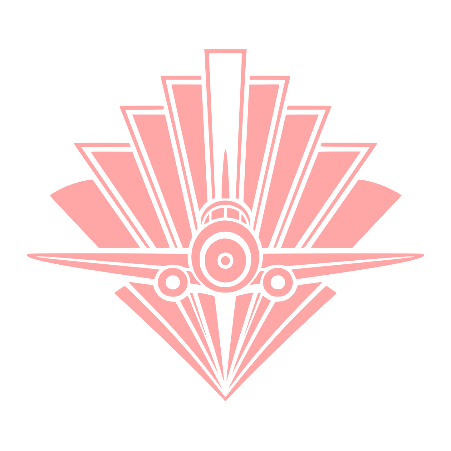 Art Deco Airplane Logo #ffa6a6