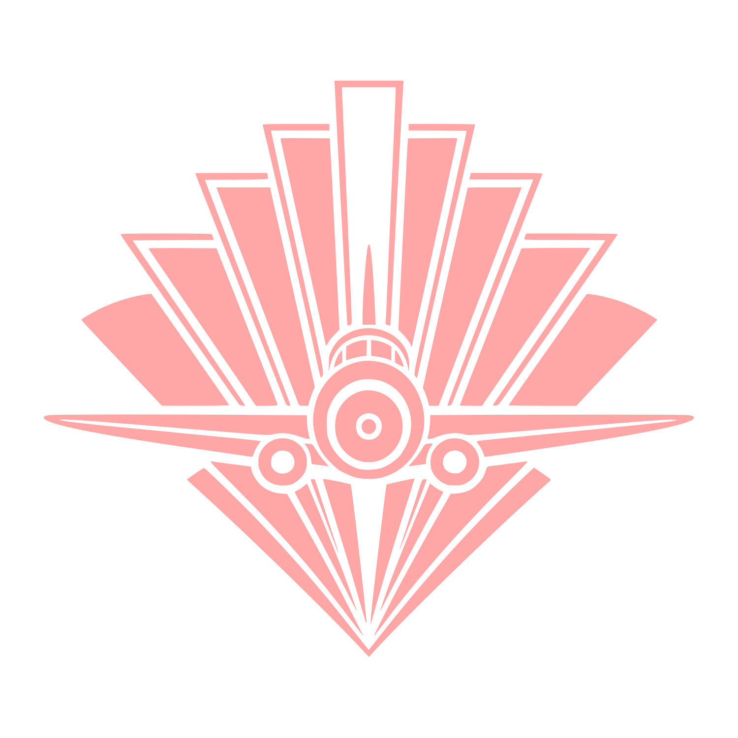 Art Deco Airplane Logo #ffa6a6