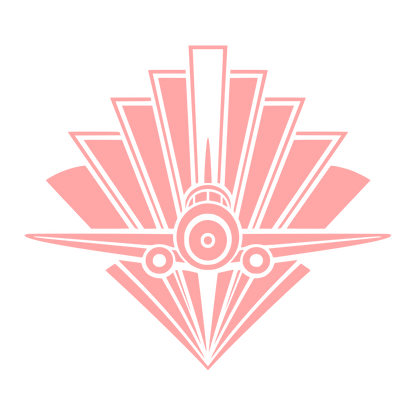 Art Deco Airplane Logo #ffa6a6