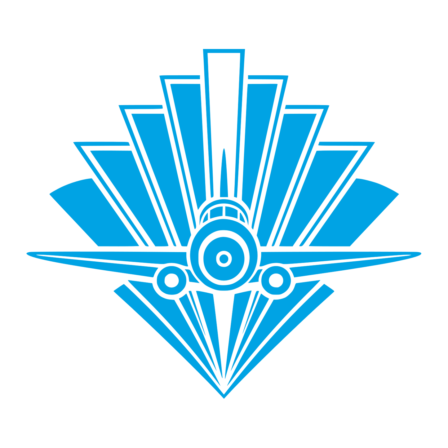 Art Deco Airplane Logo #00a3e4