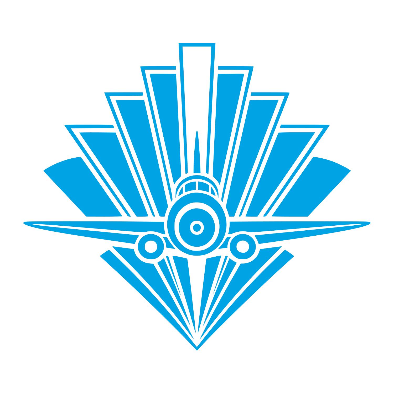 Art Deco Airplane Logo #00a3e4