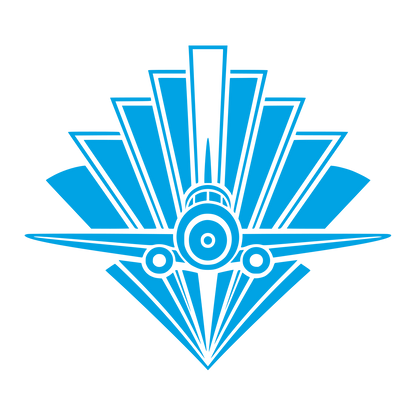 Art Deco Airplane Logo #00a3e4
