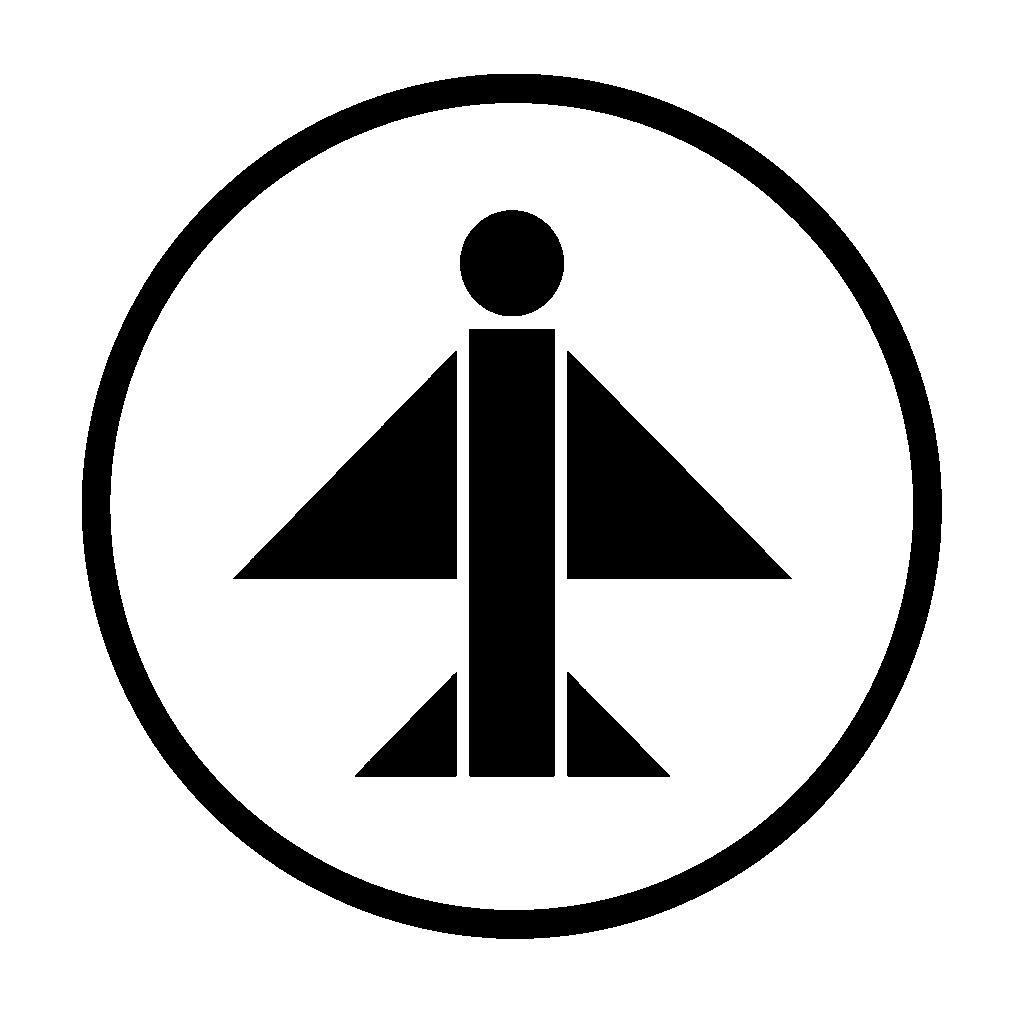 Airplane Circle Emblem Logo