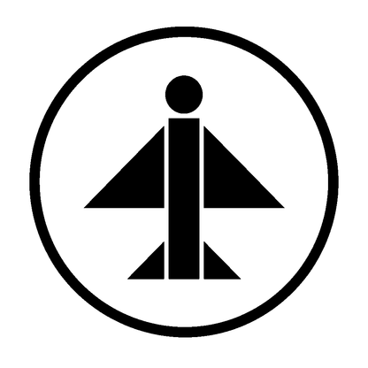 Airplane Circle Emblem Logo