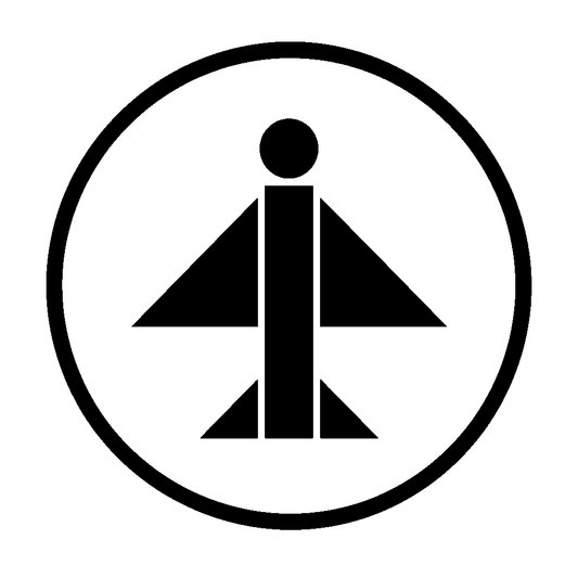 Airplane Circle Emblem Logo