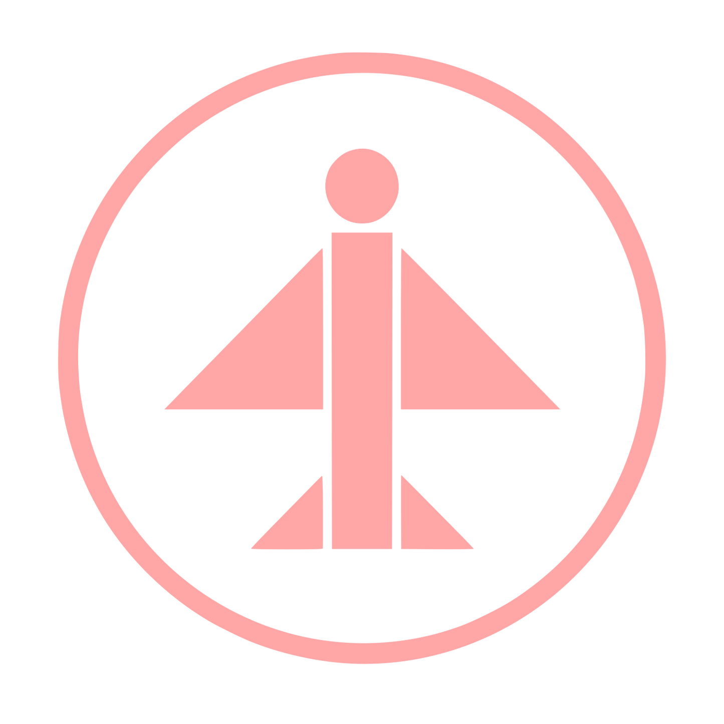 Airplane Circle Emblem Logo #ffa6a6