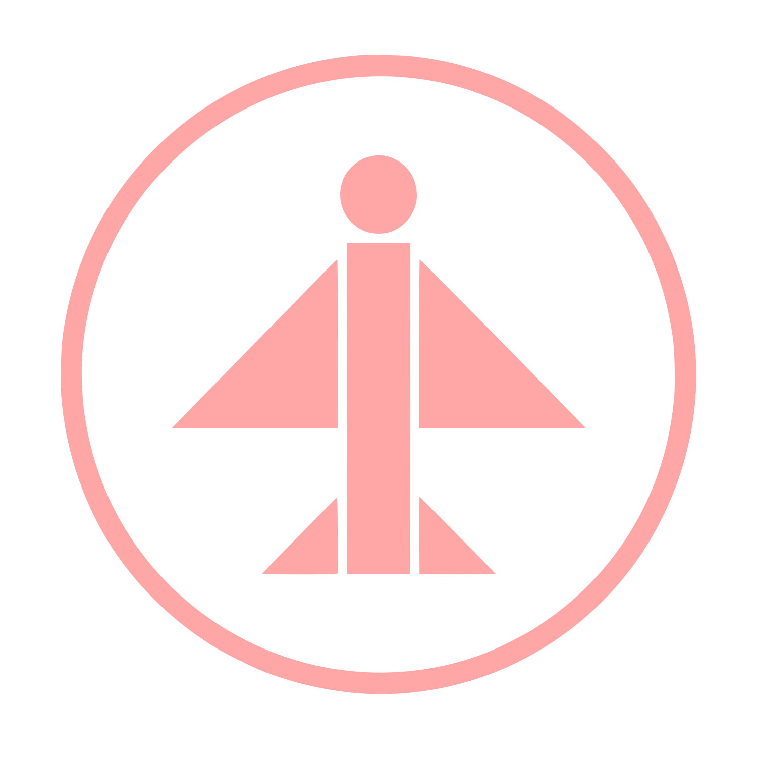 Airplane Circle Emblem Logo #ffa6a6