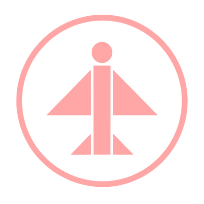 Airplane Circle Emblem Logo #ffa6a6