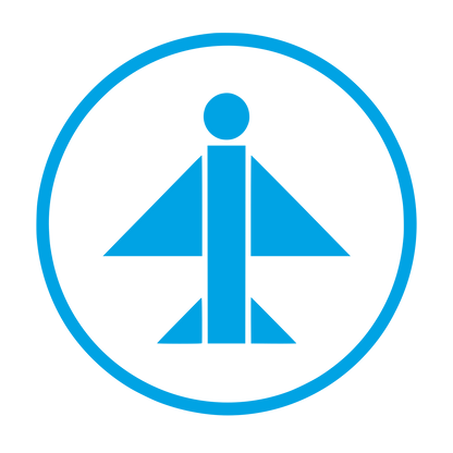 Airplane Circle Emblem Logo #00a3e4