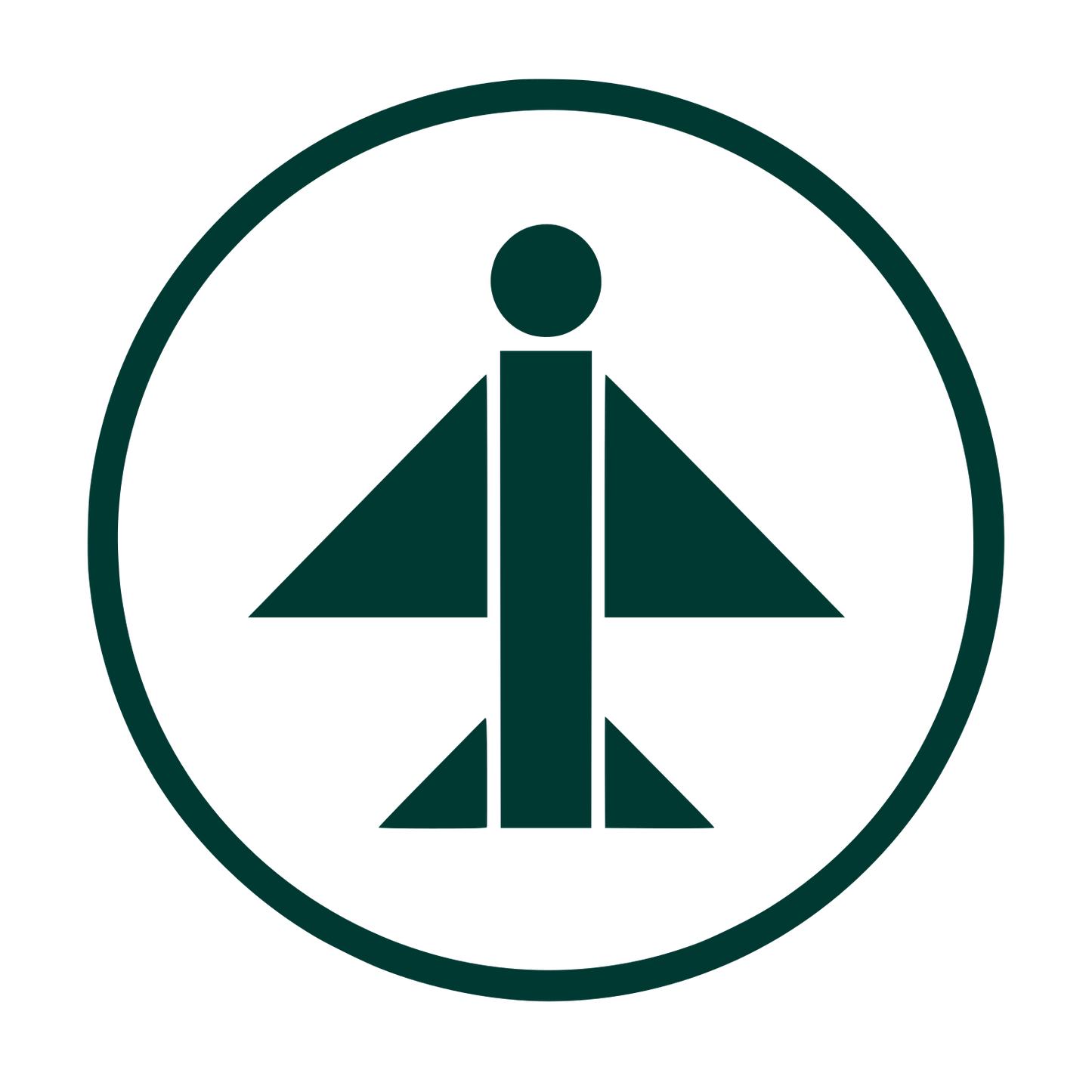 Airplane Circle Emblem Logo #003932