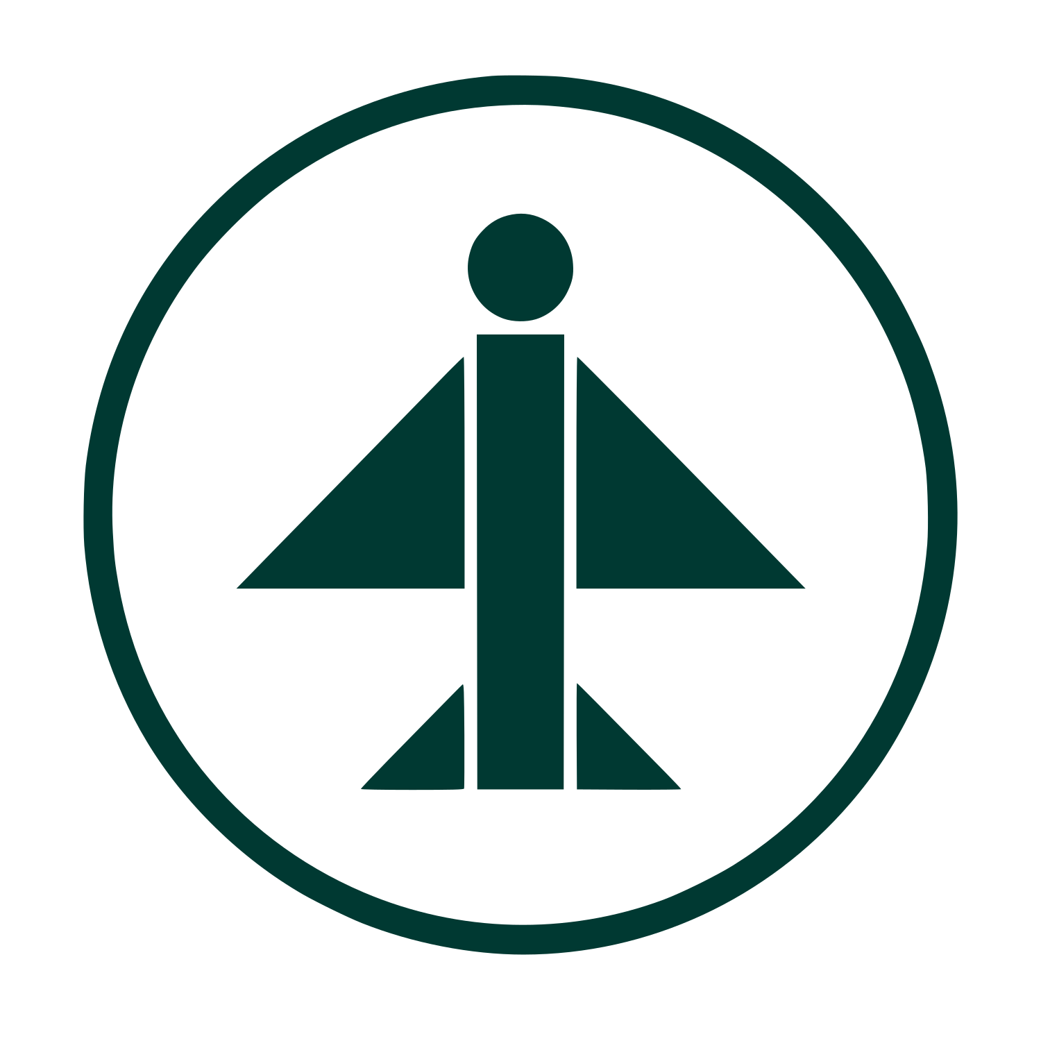 Airplane Circle Emblem Logo #003932