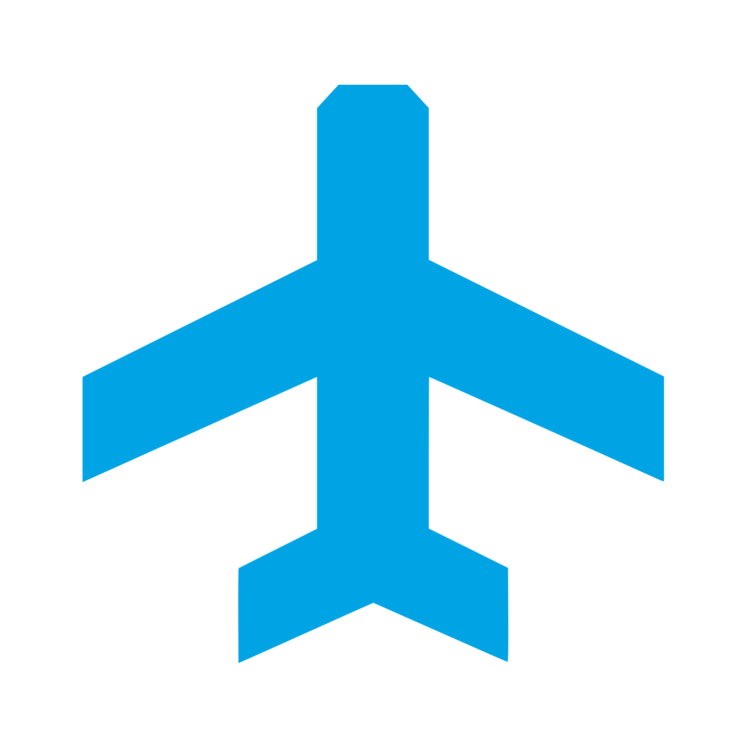 Airplane Silhouette Logo #00a3e4