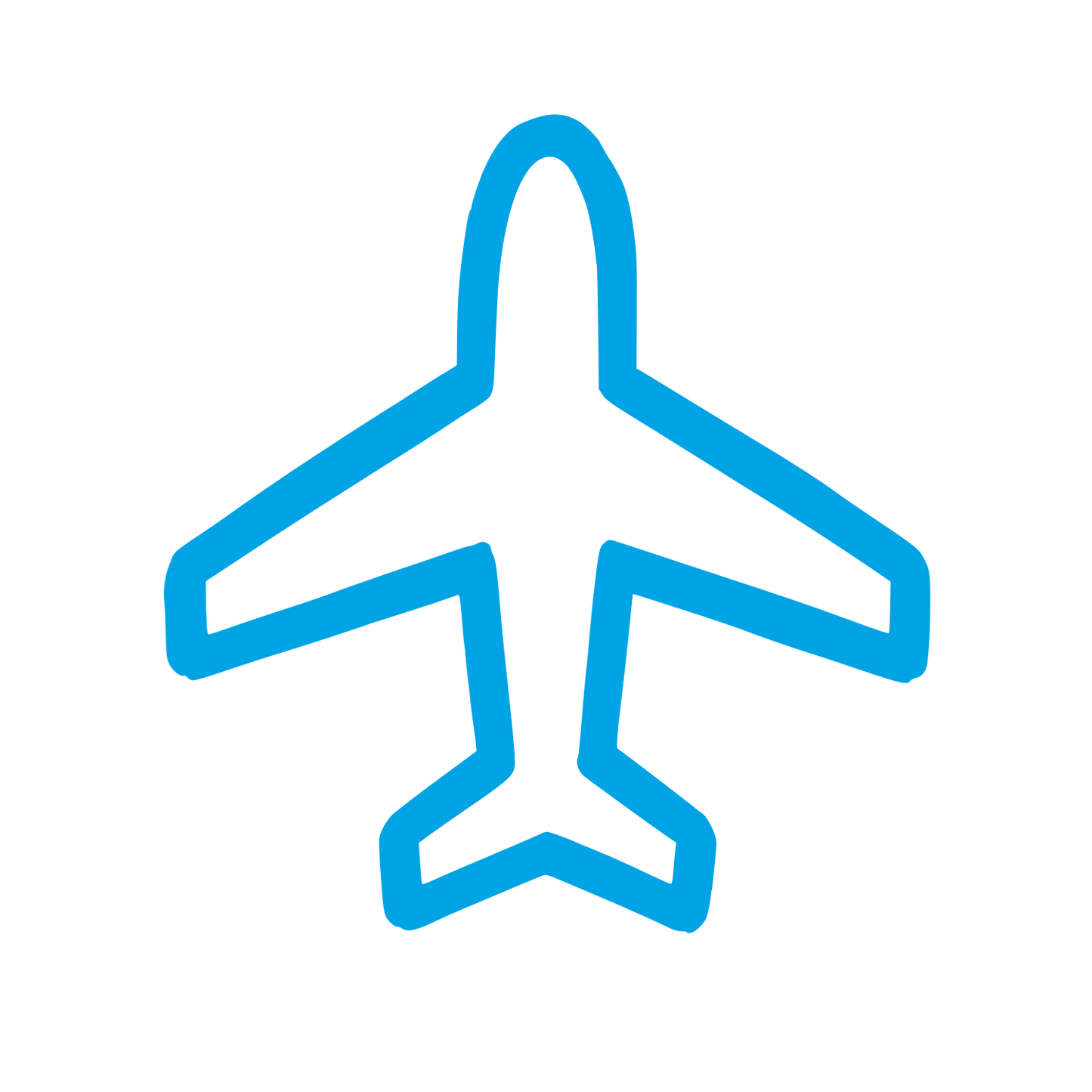 Airplane Outline Logo #00a3e4