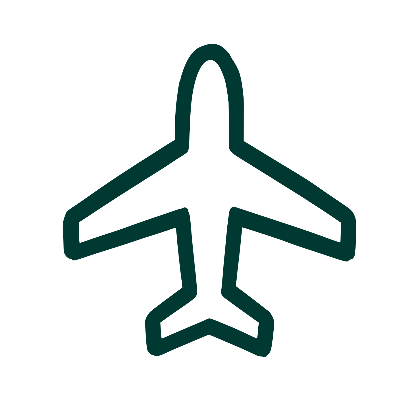 Airplane Outline Logo #003932