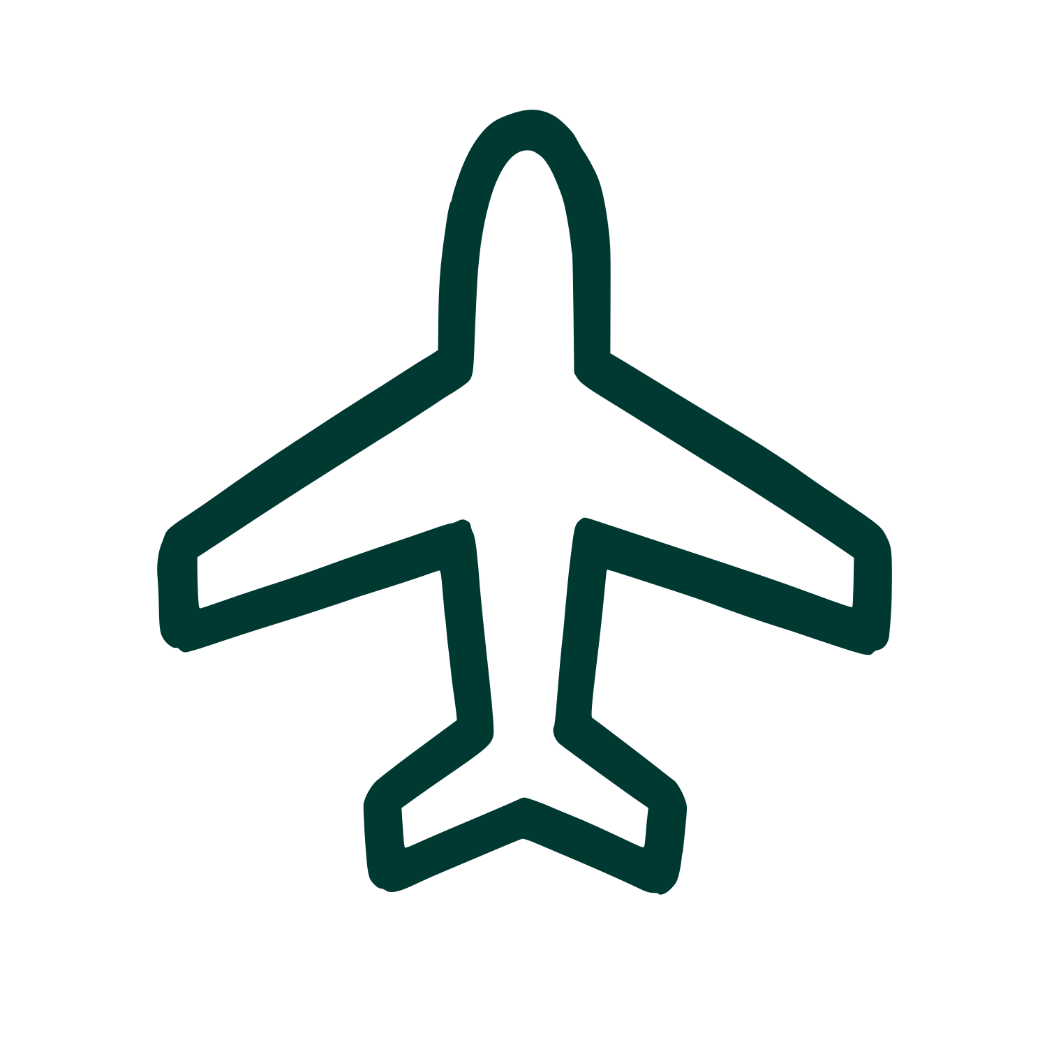 Airplane Outline Logo #003932