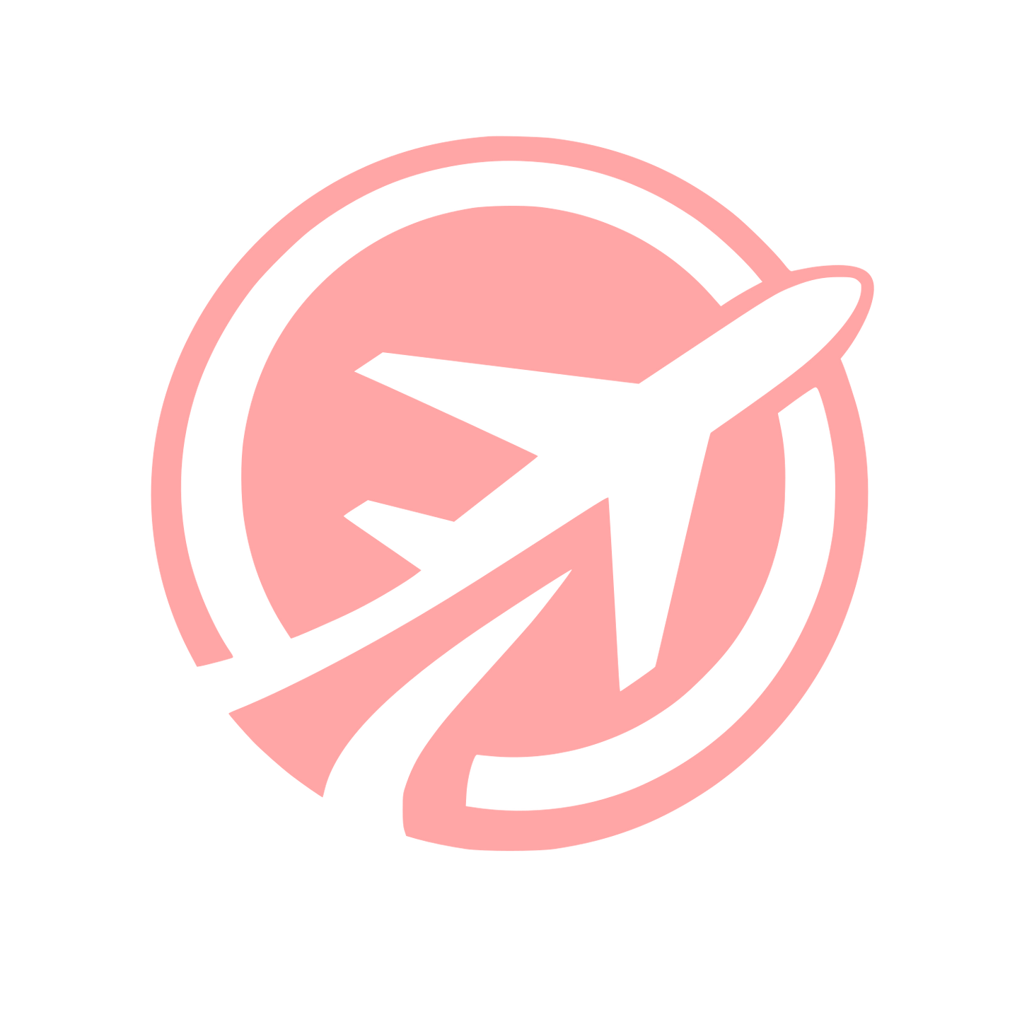 Airplane Circle Logo #ffa6a6