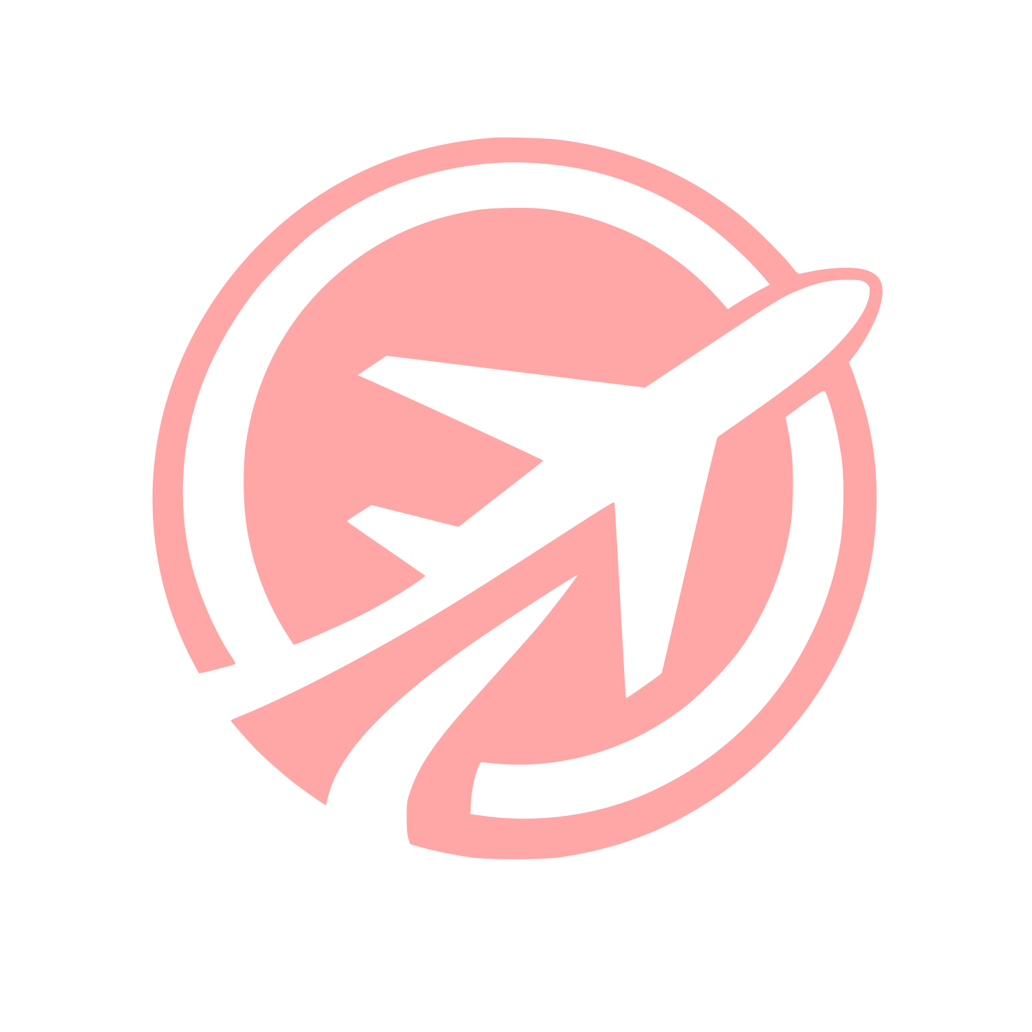 Airplane Circle Logo #ffa6a6