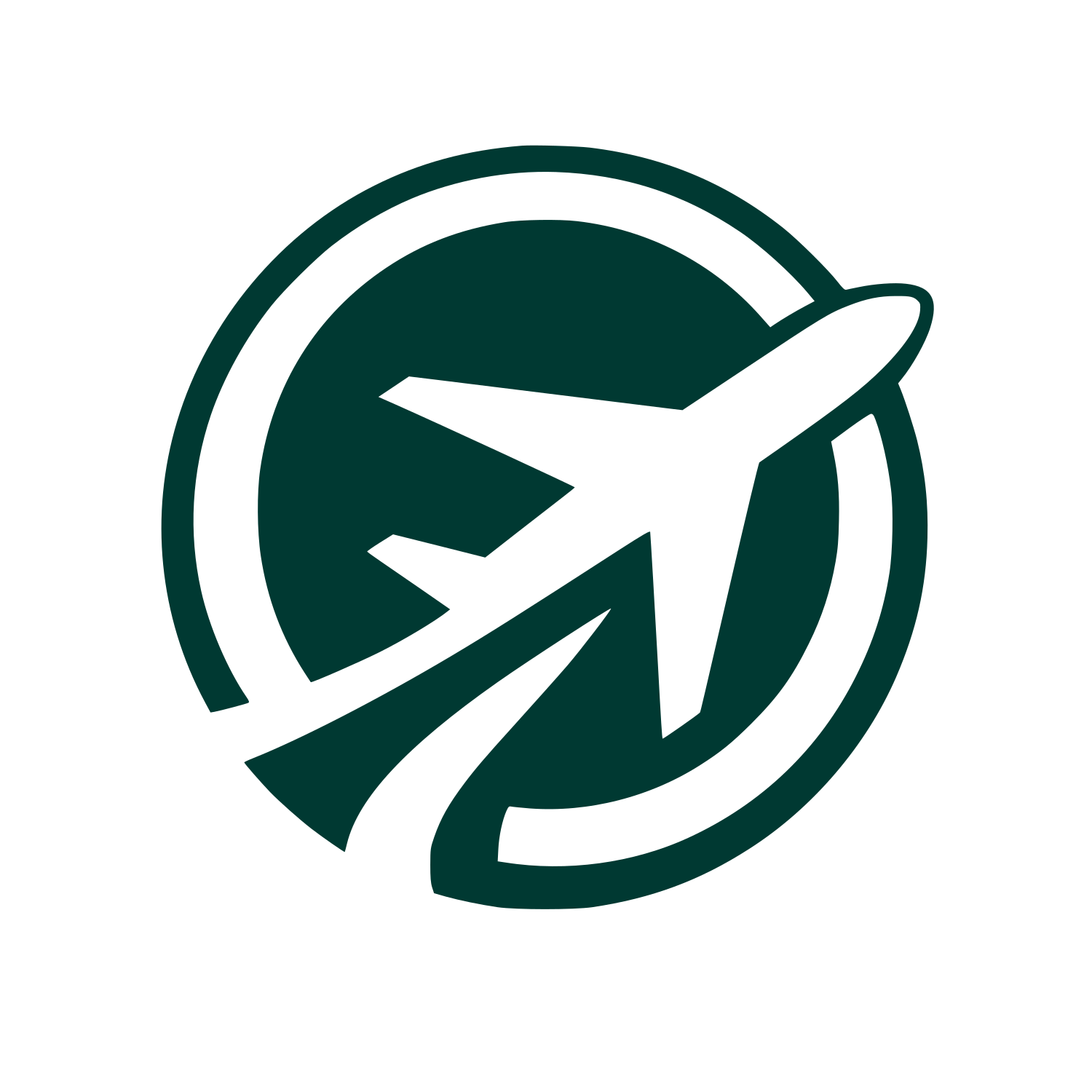 Airplane Circle Logo #003932