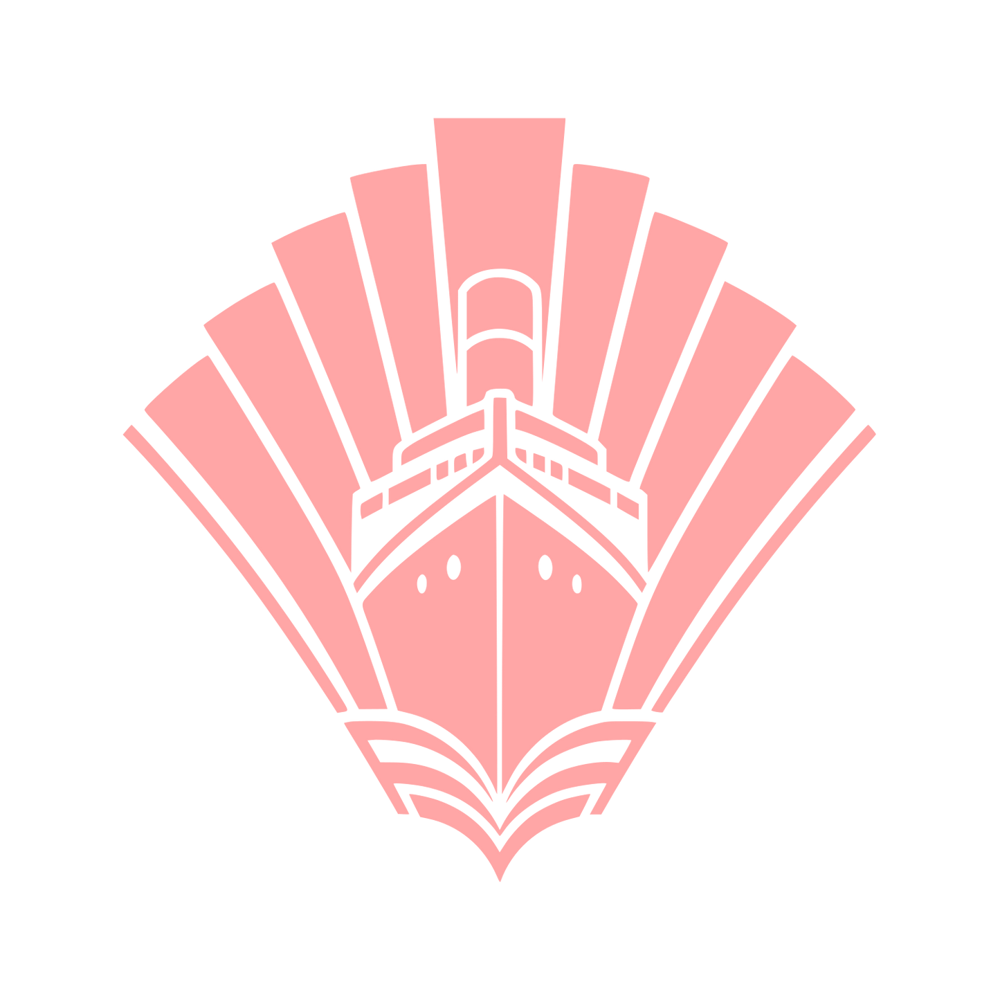 Art Deco Cruise Ship Logo #ffa6a6