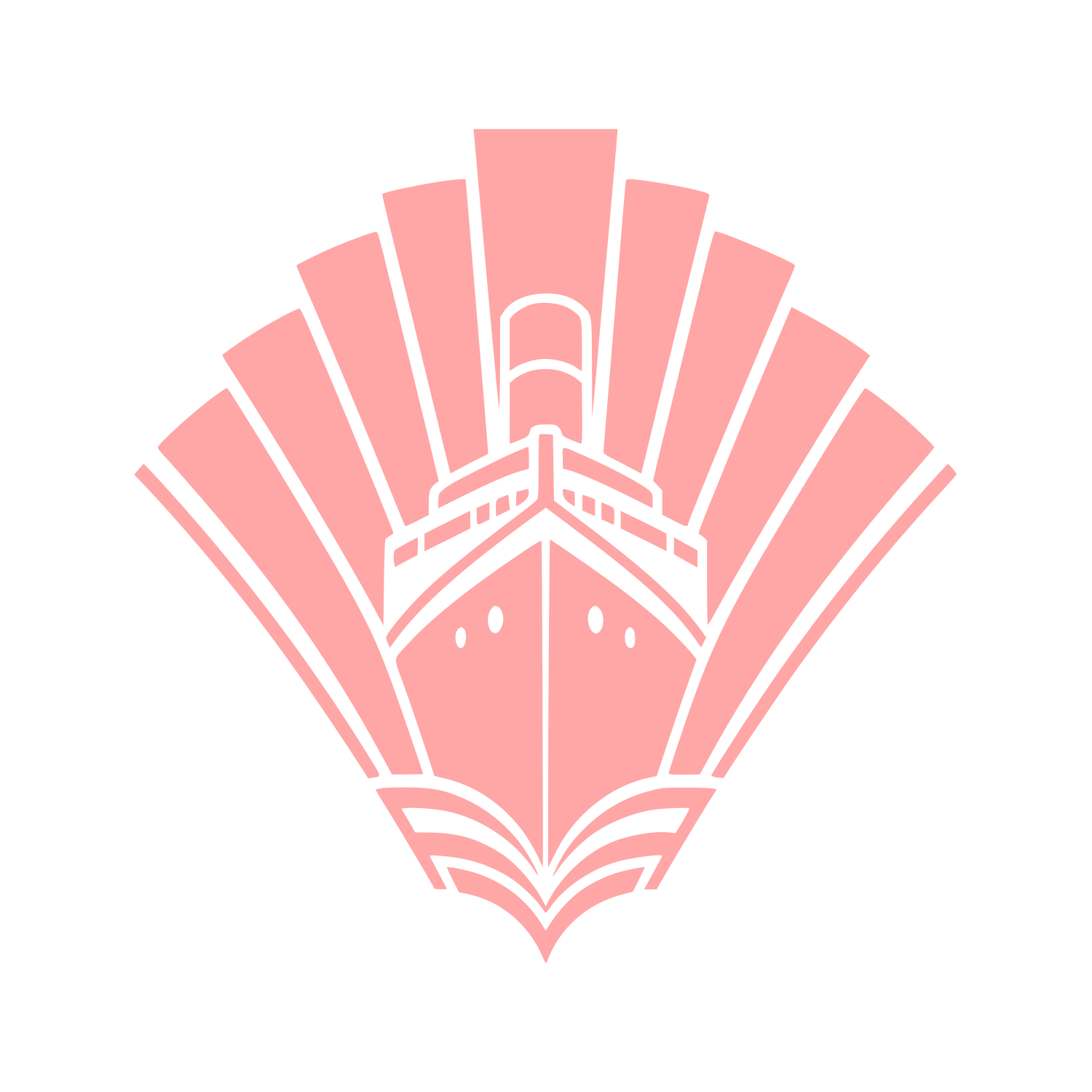 Art Deco Cruise Ship Logo #ffa6a6
