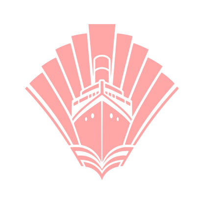 Art Deco Cruise Ship Logo #ffa6a6