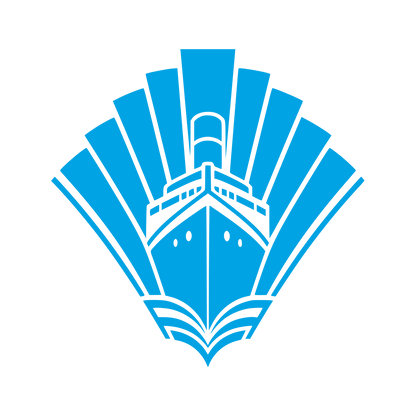 Art Deco Cruise Ship Logo #00a3e4