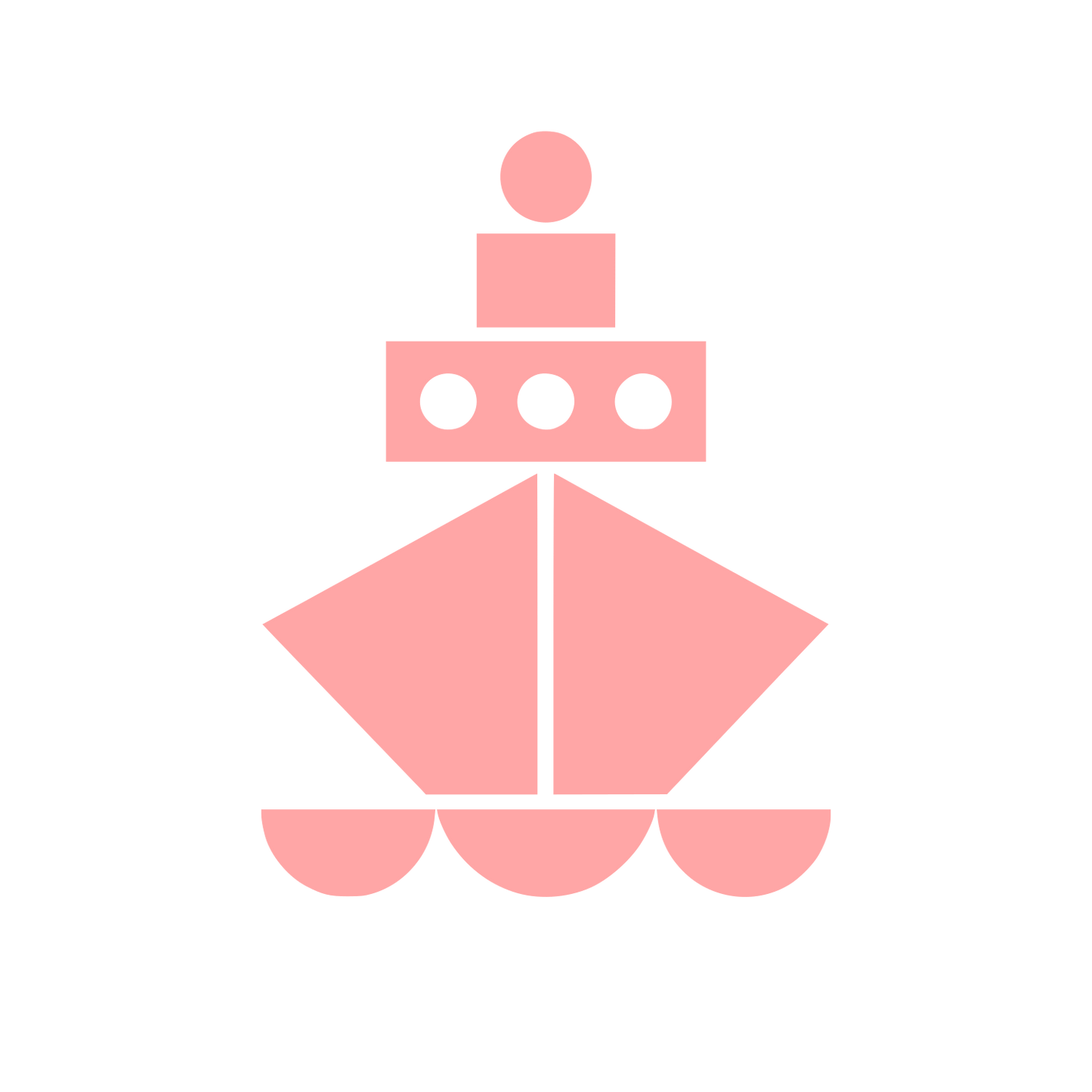 Geometric Ship Logo #ffa6a6