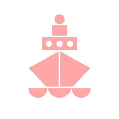 Geometric Ship Logo #ffa6a6
