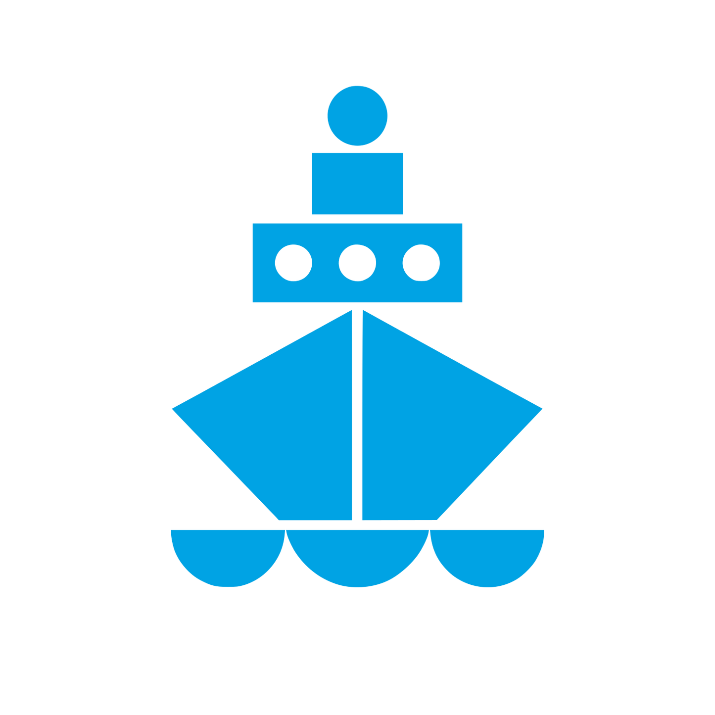 Geometric Ship Logo #00a3e4